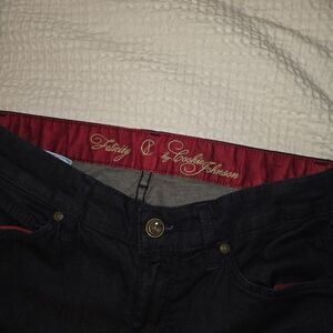 Felicity & Coco Dark Jeans with Red Accents Pre Loved In Great Condition.